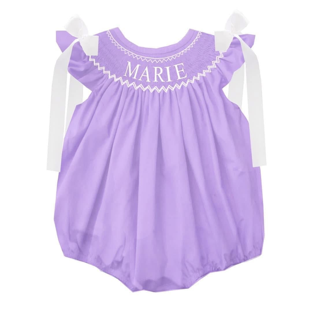 Spring Pastels Custom Name Smock Collection (Purple)