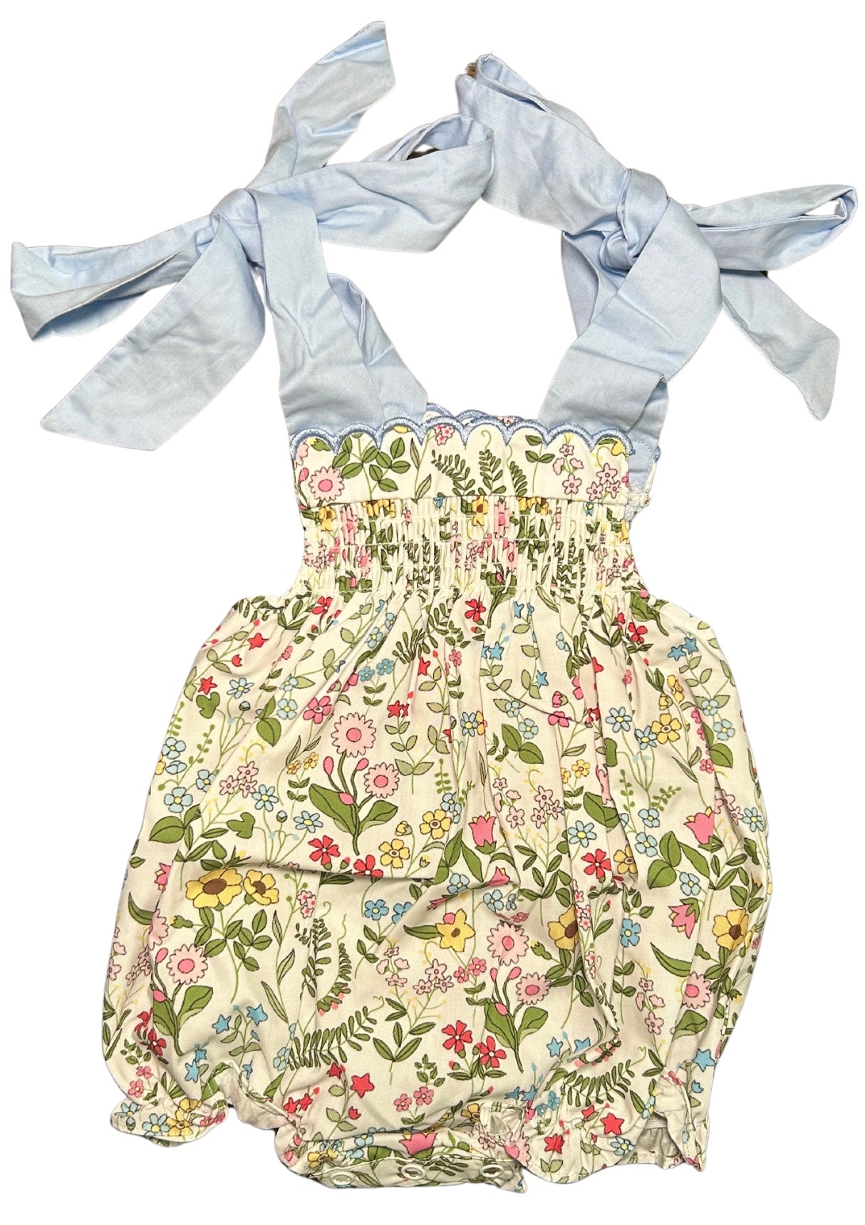 Smocked Spring Floral Bubble