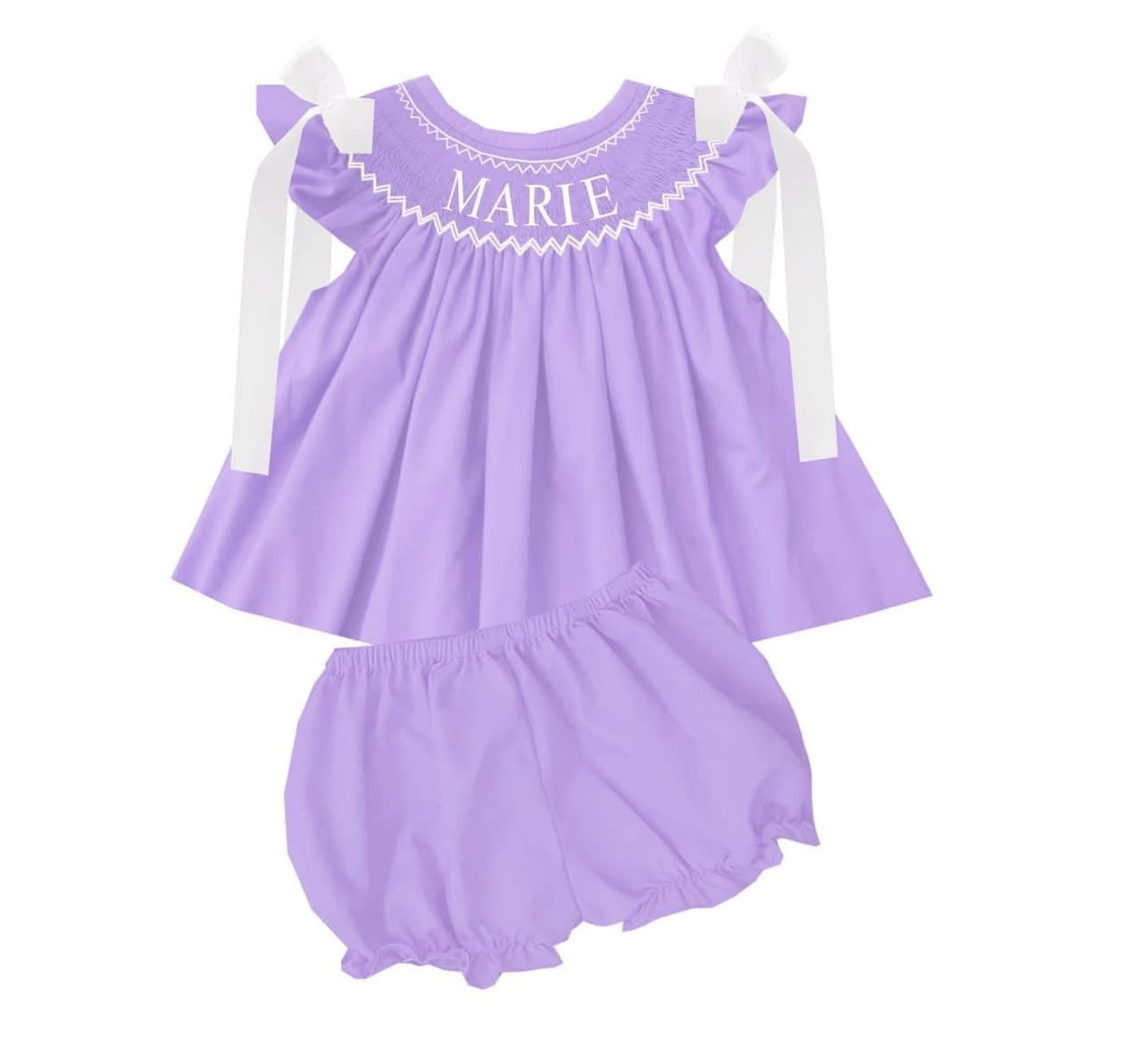 Spring Pastels Custom Name Smock Collection (Purple)