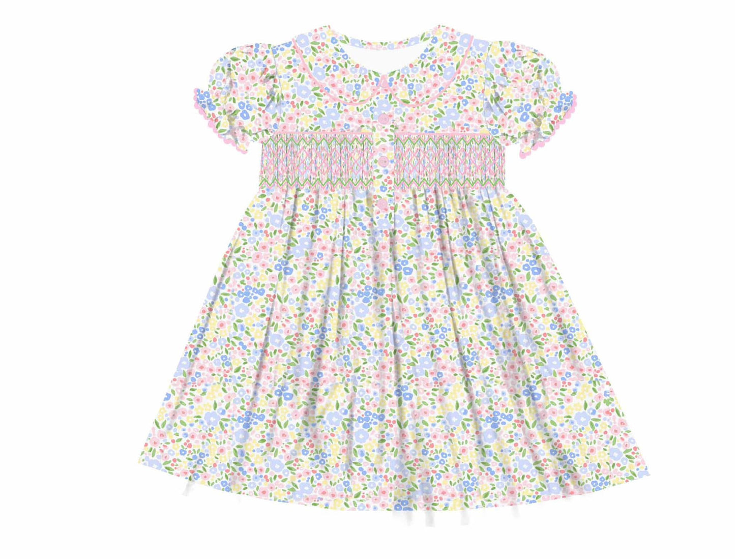 Scarlett’s Floral Geometric Smocked Collection